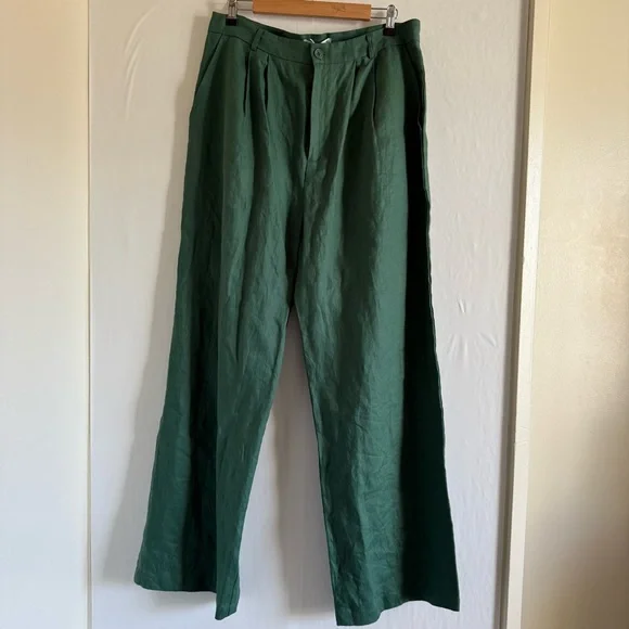 chinese dress ladies Dark Green Linen Joey Pants main image 1
